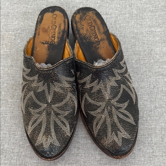 Old Gringo vintage Black Embroidered Mules 7/8 fit - Picture 4 of 9